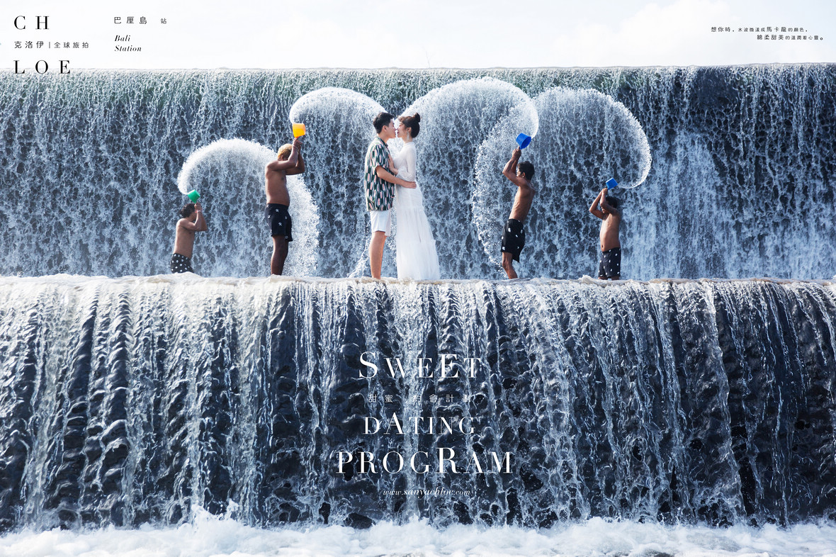 惬意又欢乐的瀑布婚纱照，这种感觉好嗨哦！